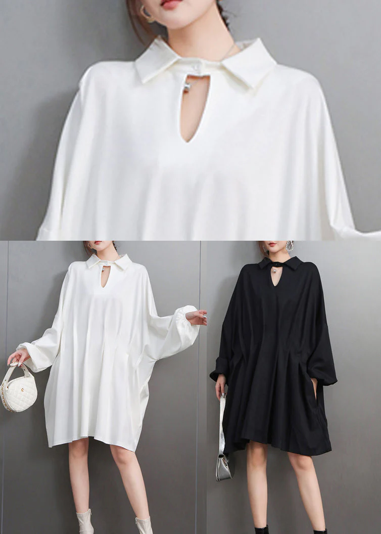 Plus Size Black Oversized Shirt Dress Summer - Image 5
