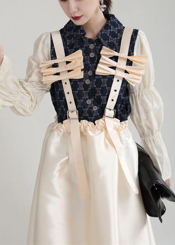 Plus Size Champagne Patchwork Pockets Dresses Spring - Image 4