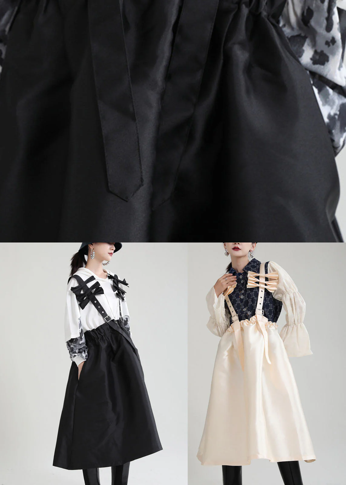 Plus Size Champagne Patchwork Pockets Dresses Spring - Image 5