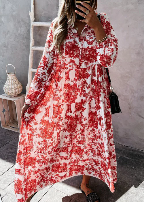 Plus Size Green Print Exra Large Hem Cotton Holiday Dress Spring - Image 3