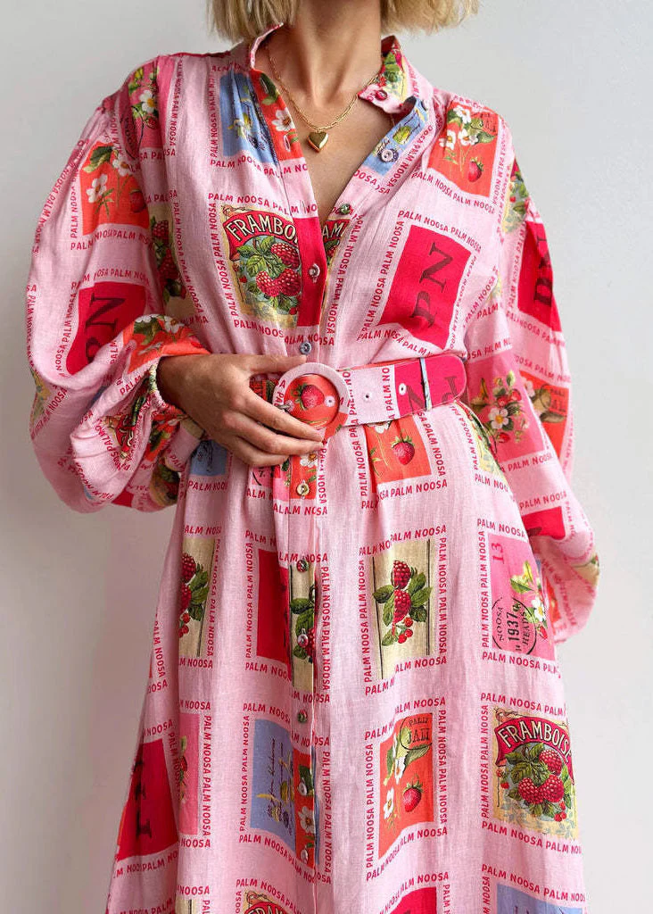 Plus Size Red Stand Collar Print Slim Maxi Dresses Fall - Image 5