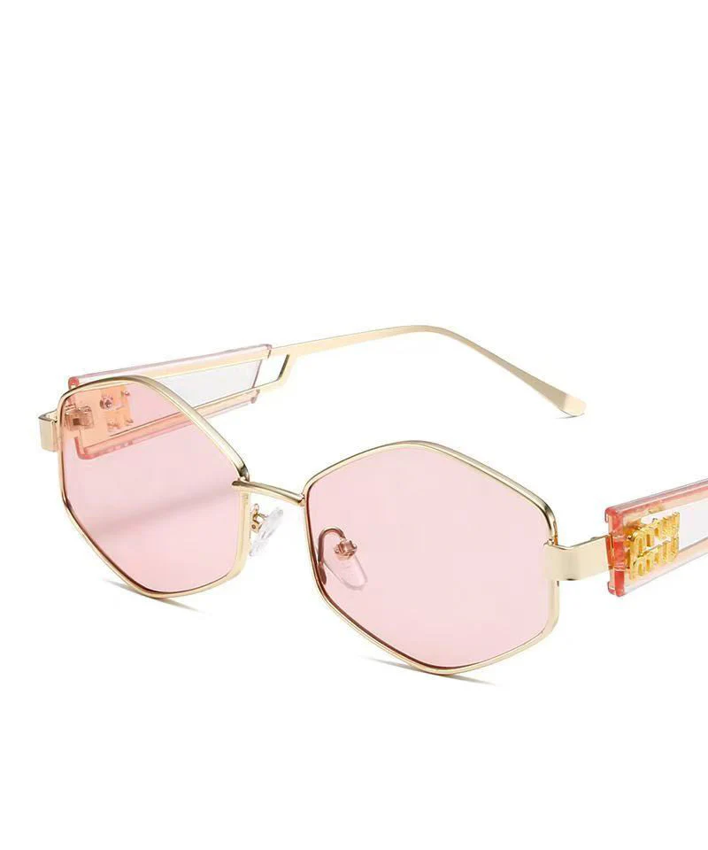 Punk Style White Geometric Metal Sunglasses - Image 3