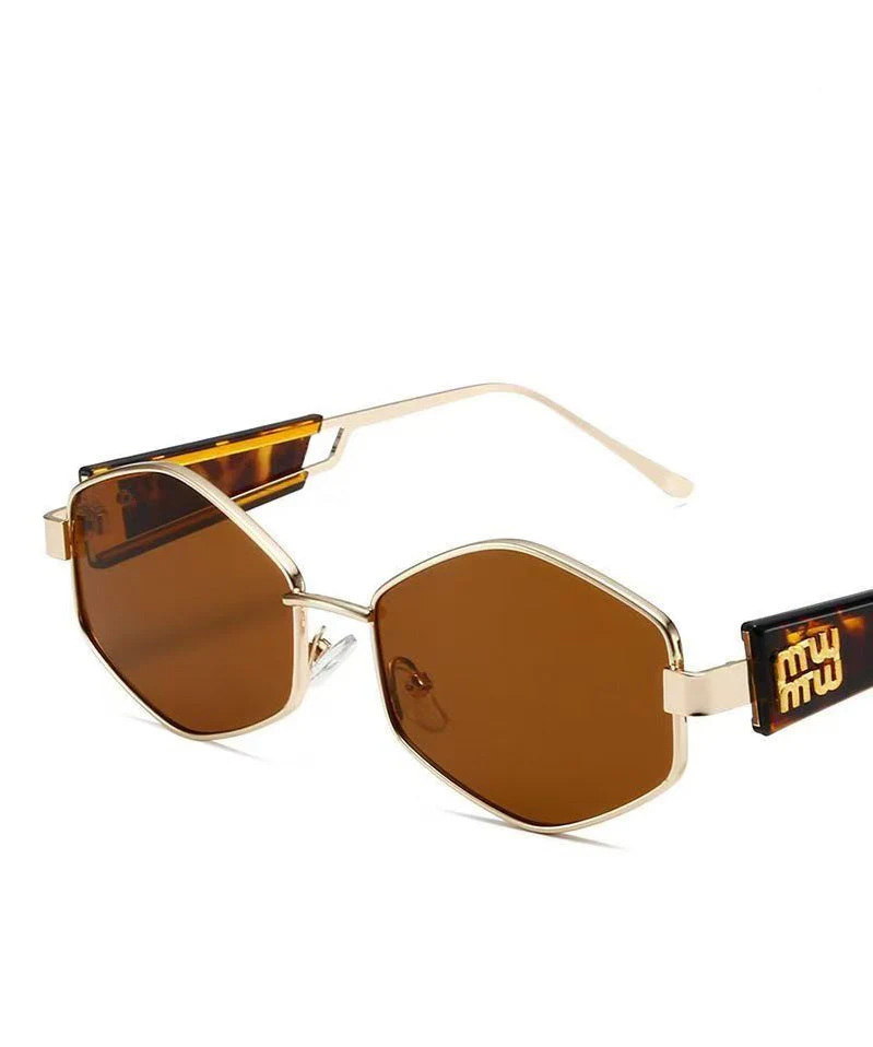 Punk Style White Geometric Metal Sunglasses - Image 5