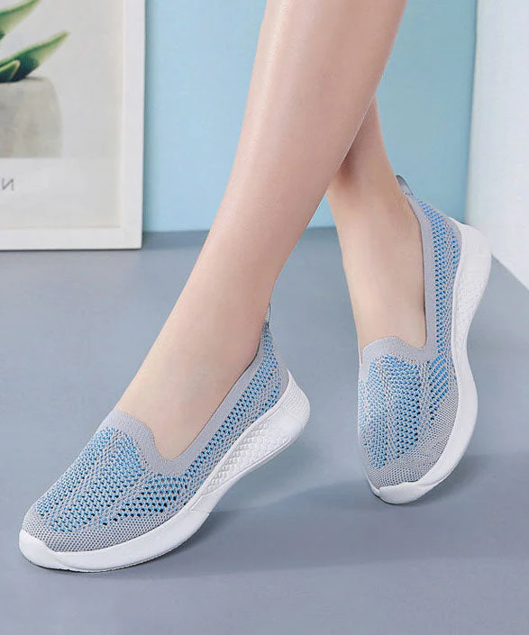 Purple Comfy Breathable Mesh Splicing Flat Shoes For Women - Image 2