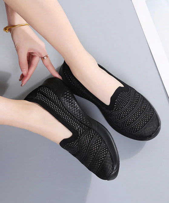 Purple Comfy Breathable Mesh Splicing Flat Shoes For Women - Image 4
