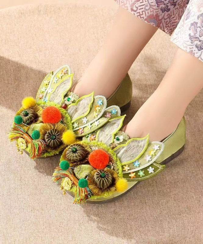 Purple Flat Feet Shoes Cotton Fabric Handmade Splicing Embroidered - Image 2