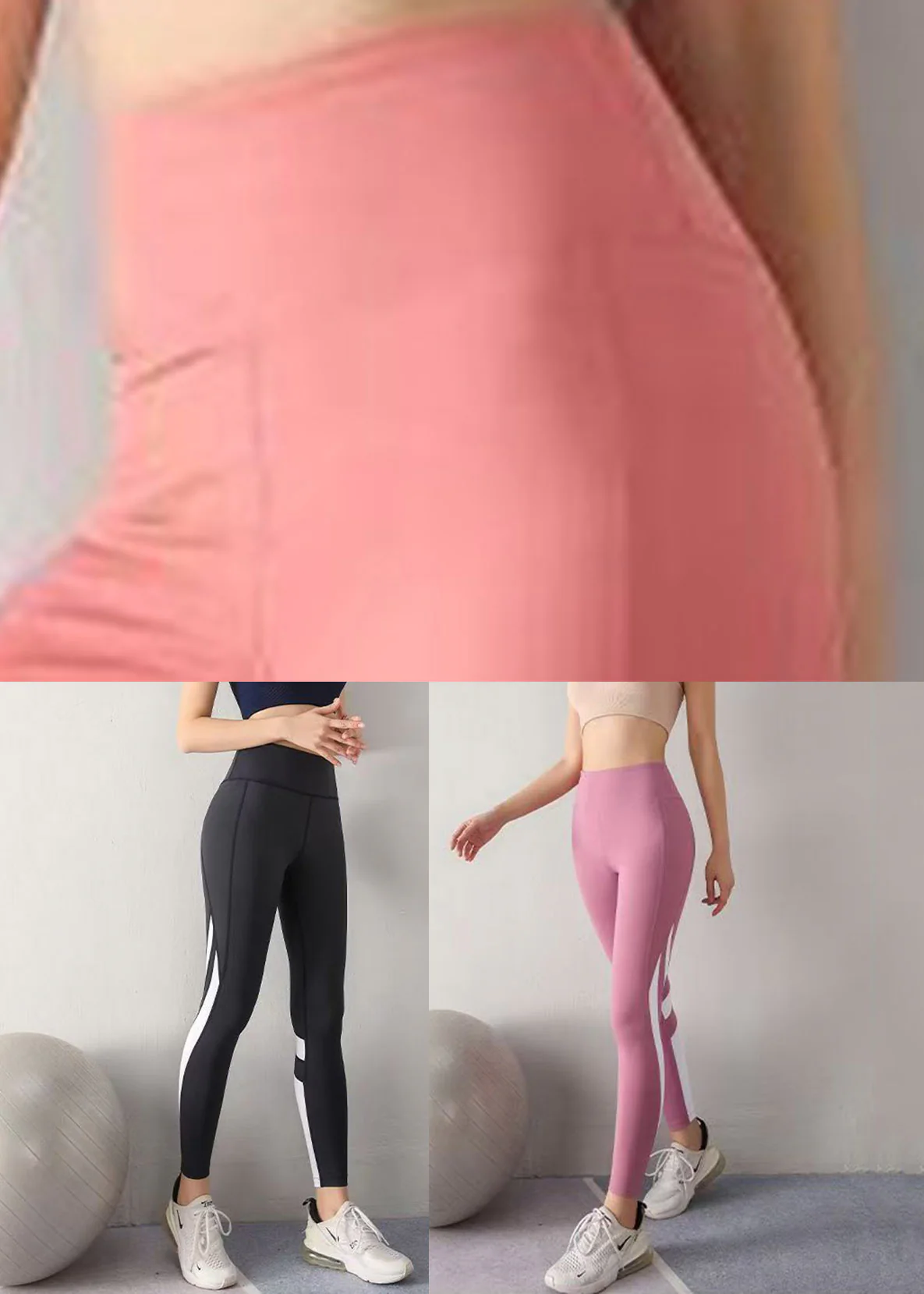 Push Up Pink High Waist Capri Gym Shark Leggings - Image 5