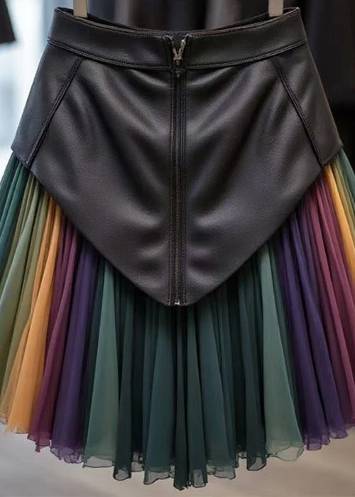 Rainbow Original Design High Waist Tulle Patchwork Skirts - Image 5