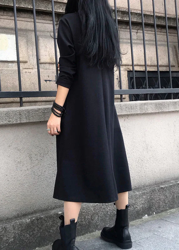 Red O-Neck Print Wrinkled Cotton Maxi Dresses Long Sleeve - Image 4
