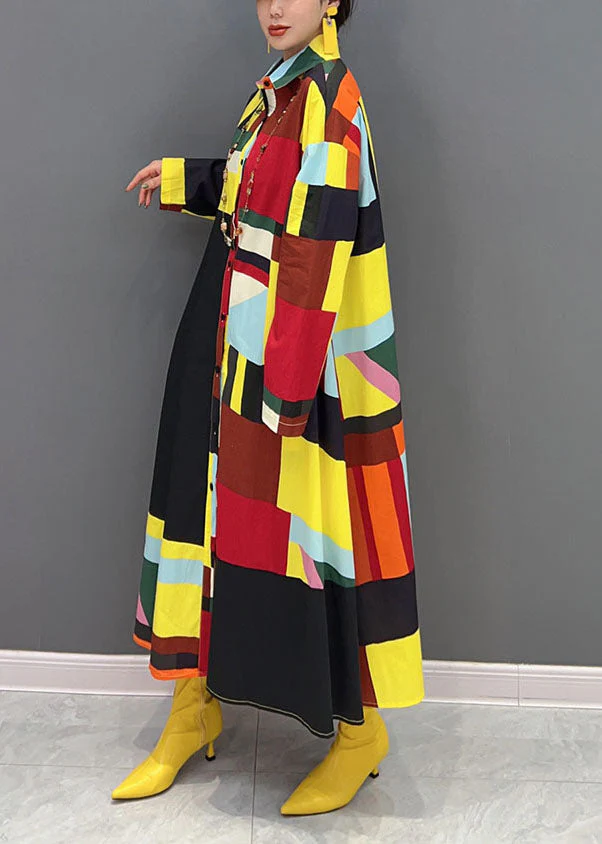 Red Print Cotton Holiday Dress Asymmetrical Wrinkled Spring - Image 2
