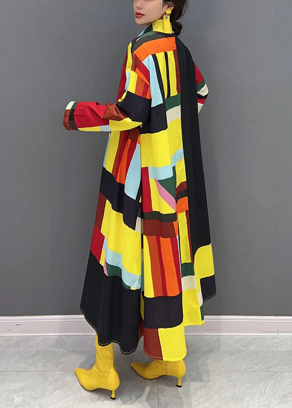 Red Print Cotton Holiday Dress Asymmetrical Wrinkled Spring - Image 3