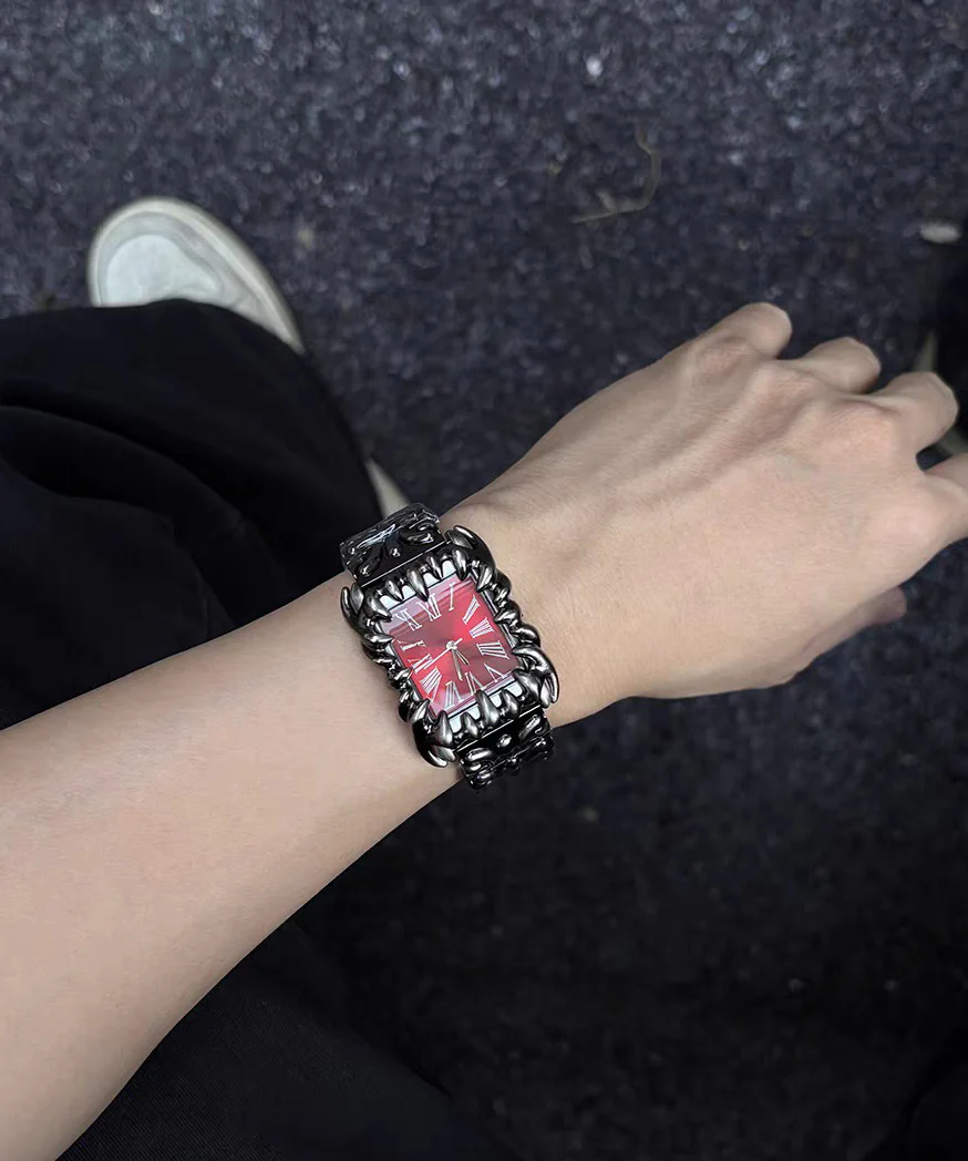 Red Stainless Steel Waterproof Machinery Men Watches - Image 3
