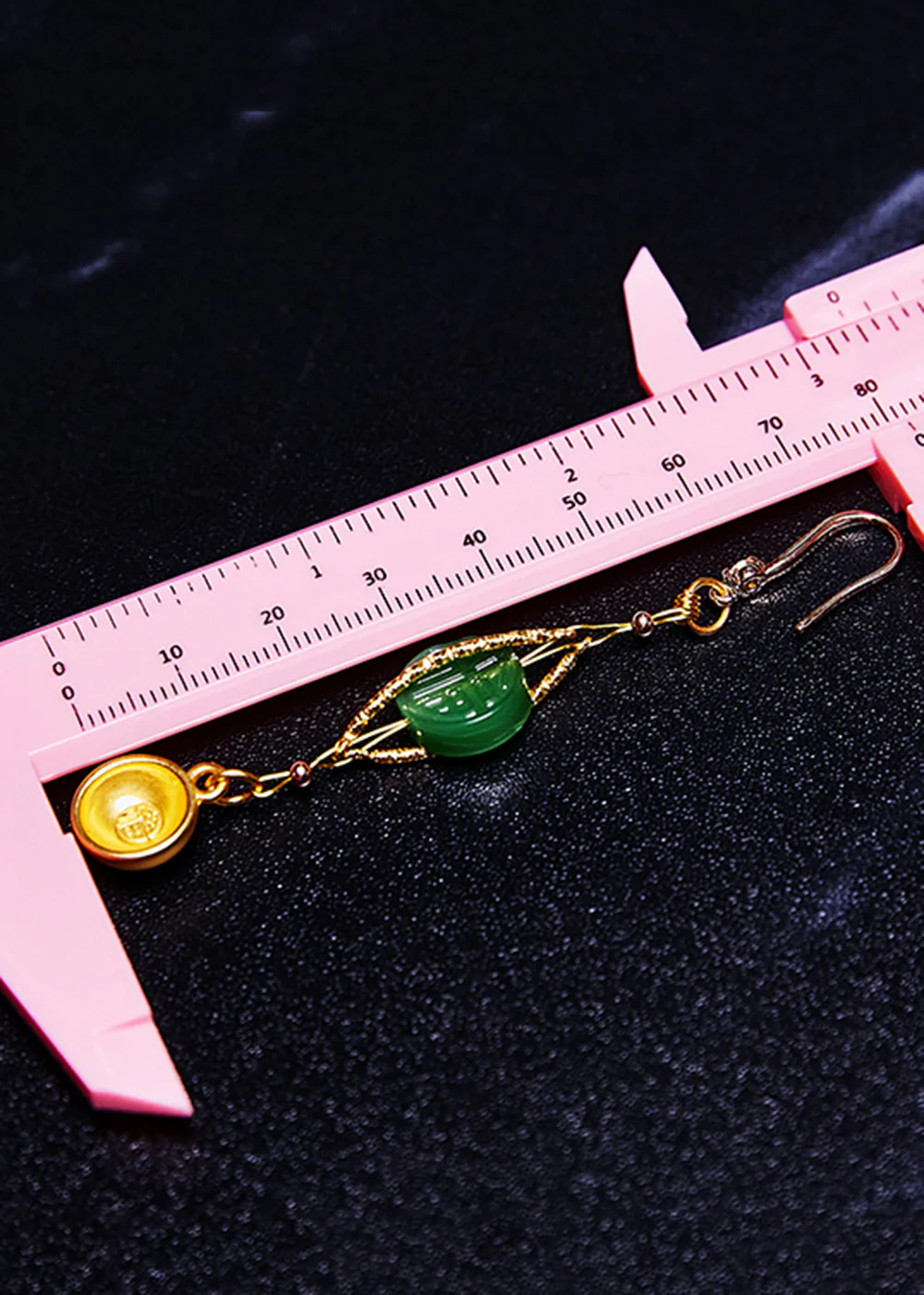 Retro Blessed Bowl Gilding Fine Jade Drop Earrings - Image 5