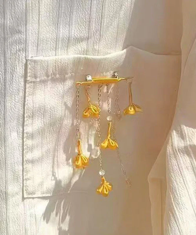 Retro Gold Copper Alloy Osmanthus Tassel Brooches - Image 5