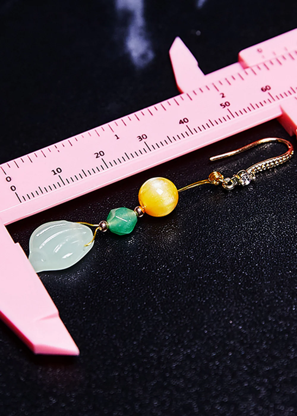 Retro Naturally Jade And Beeswax Drop Earrings - Image 5