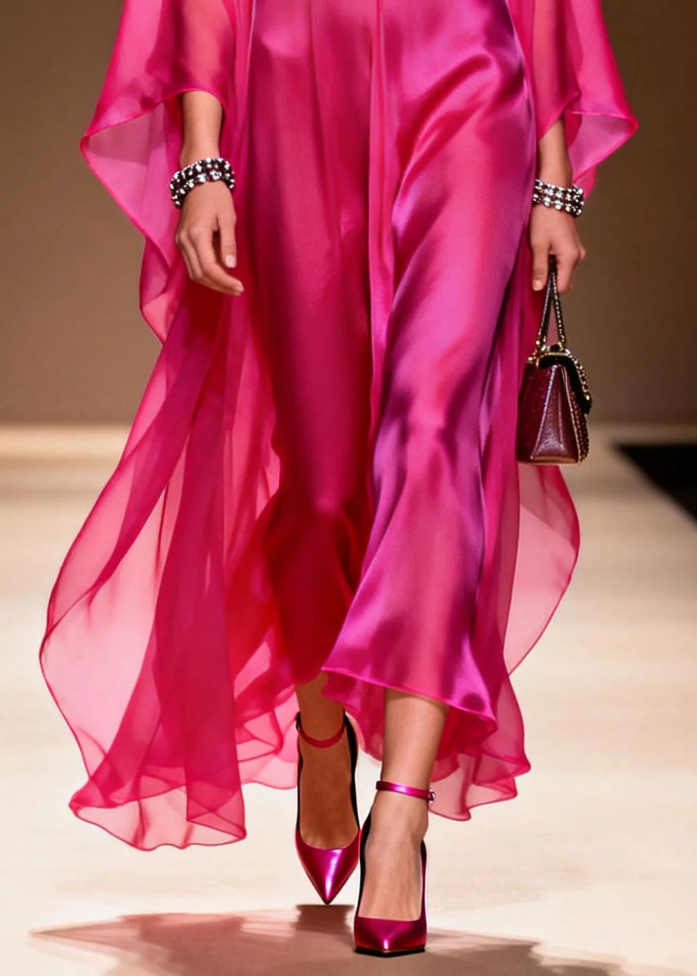 Rose Draping Chiffon Beach Dress Oversized Summer - Image 4