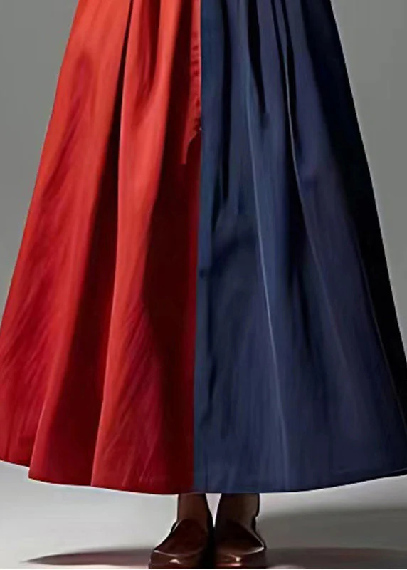 Silm Fit Colorblock V Neck Patchwork Cotton Vacation Dresses Summer - Image 5