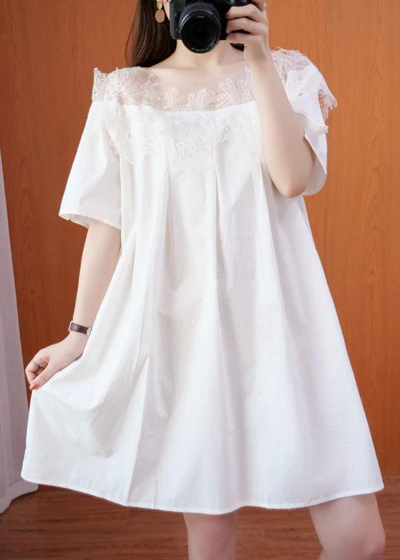 Simple Black O-Neck Patchwork Summer Tulle Party Dresses Short Sleeve - Image 2