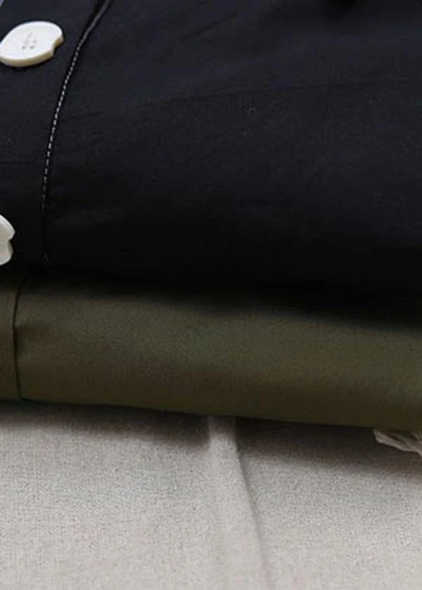 Simple Black Pockets Cotton long shirts Summer Dress - Image 5
