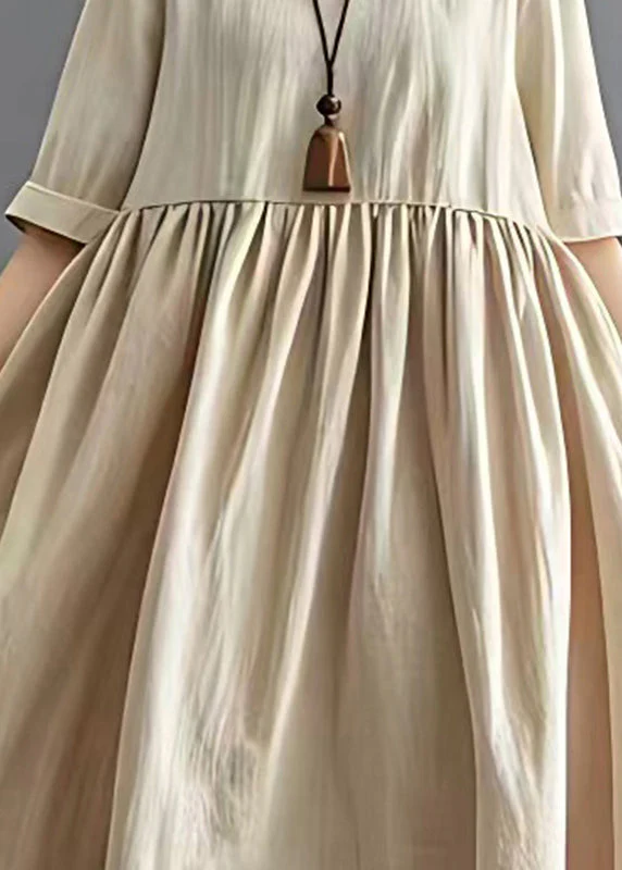 Simple Oversized Exra Large Hem Linen Robe Dresses Summer - Image 4