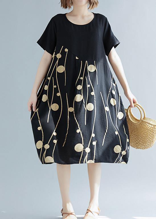 Simple red cashew nuts cotton linen Tunics wild daily summer Dress - Image 3
