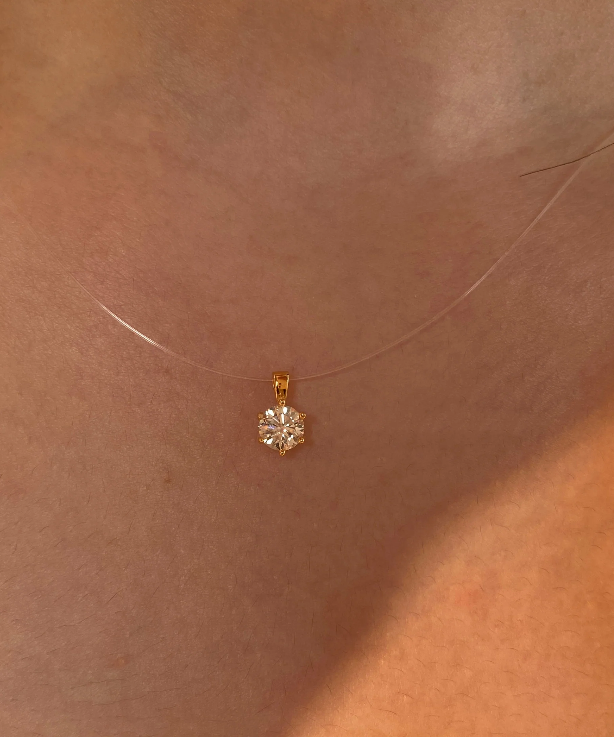 Simple Silk Zircon Mermaid's Tear Alloy Pendant Necklace - Image 2