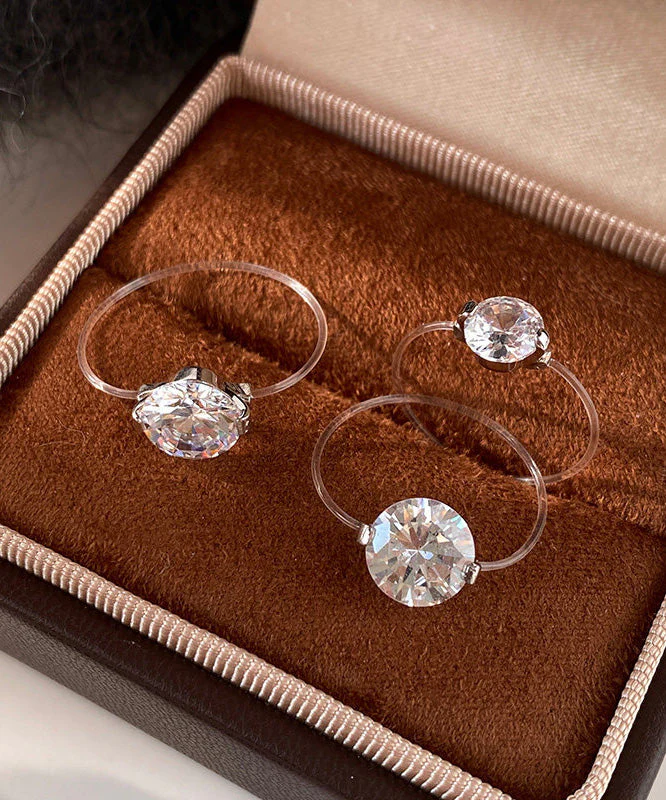 Simple Style Fishing Line Zircon Rings - Image 5
