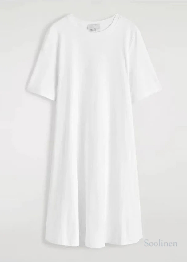 Simple White Oversized Cotton Day Dresses Summer - Image 5