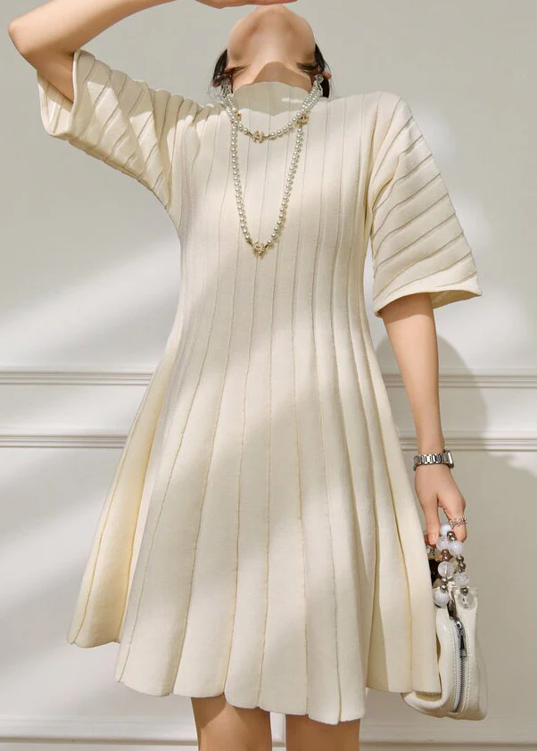 Simple White Striped Holiday Maxi Dress Summer - Image 4