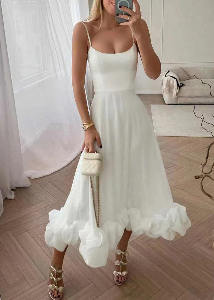 Slim Fit Black High Waist Solid Slip Dress Sleeveless - Image 2
