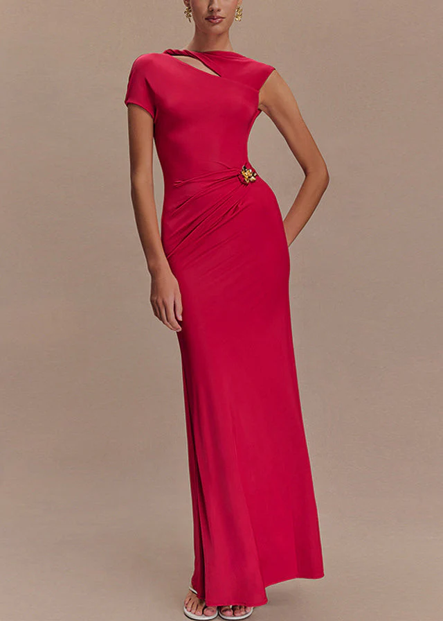 Slim Fit Rose Backless Original Design Cotton Maxi Dresses Summer - Image 3