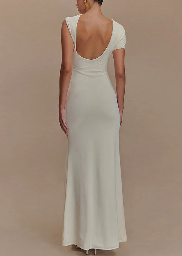 Slim Fit Rose Backless Original Design Cotton Maxi Dresses Summer - Image 5