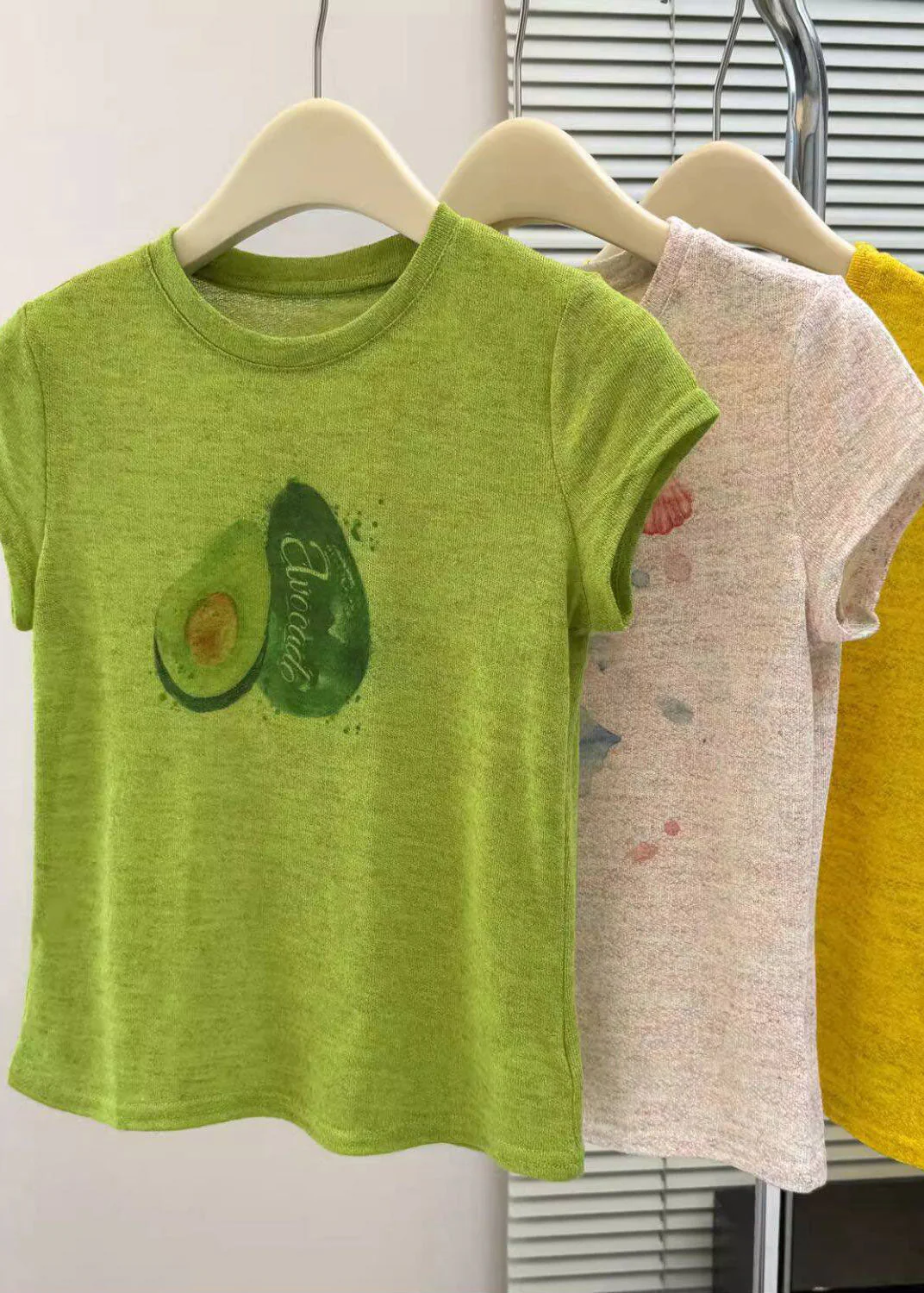 Slim Fit Yellow O-Neck Print T Shirt Summer - Image 4