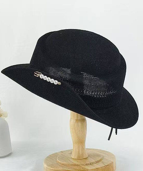 Spring Summer Women's Beige Knitting Versatile Cloche Hat - Image 3