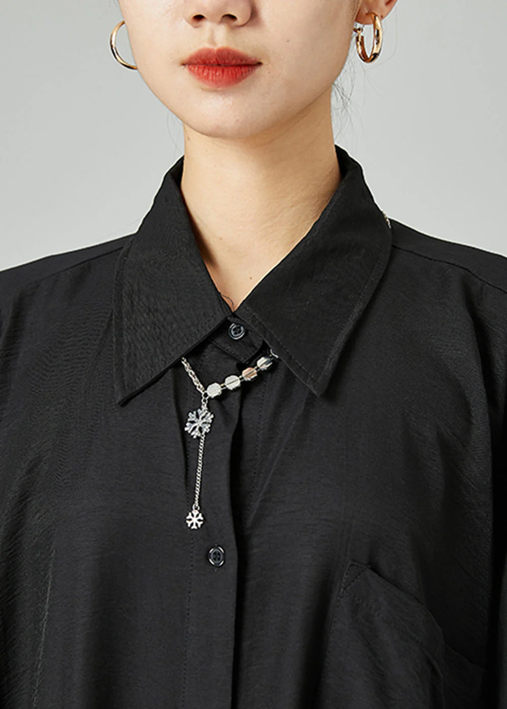 Style Black Asymmetrical Design Oversized Cotton A Line Dresses Summer - Image 5