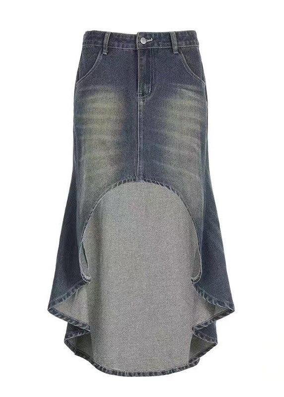Style Blue Asymmetrical Design Denim Skirt Spring - Image 5