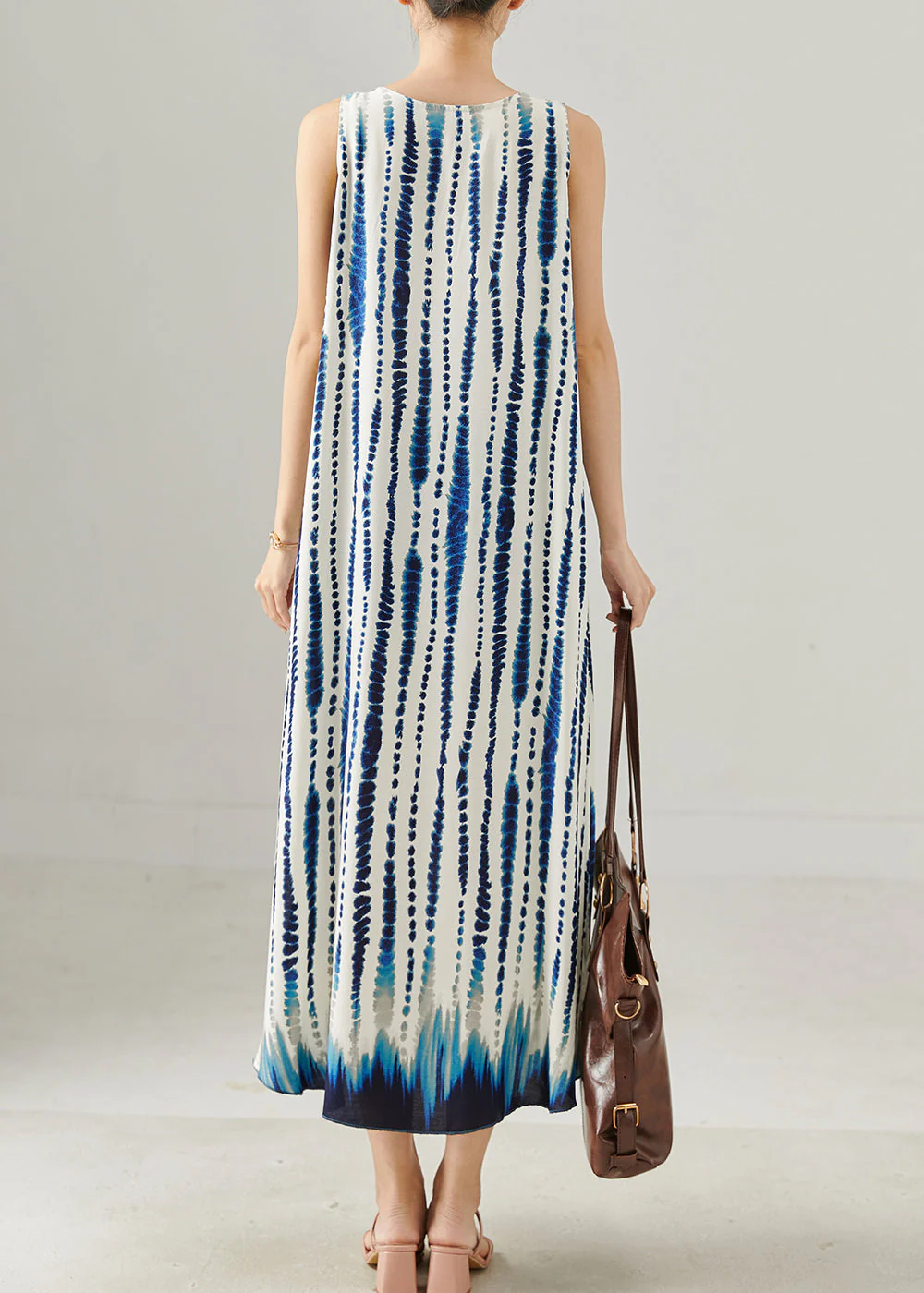 Style Blue Oversized Striped Cotton Dress Summer - Image 4
