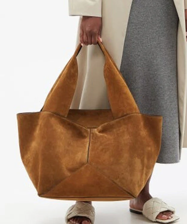 Style Brown Large Capacity Suede Shoulder Bag - Image 3