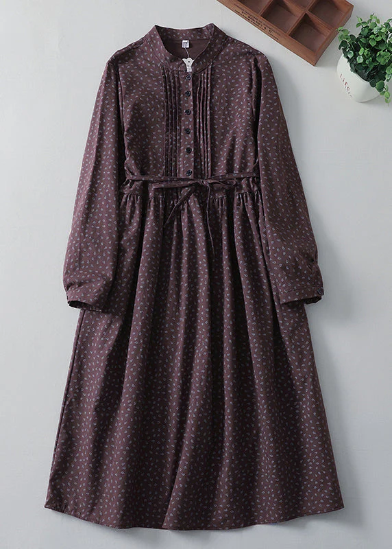 Style Navy Cinched Print Cotton Vacation Dresses Spring - Image 2