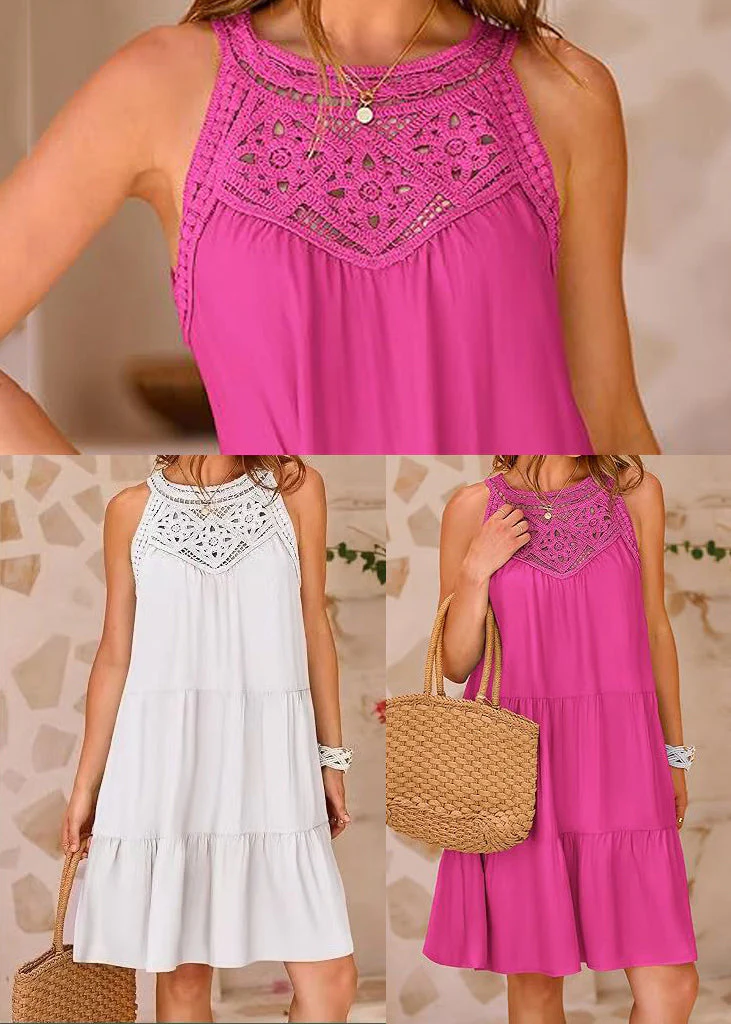 Style White Cold Shoulder Cotton Mini Dresses Summer - Image 5