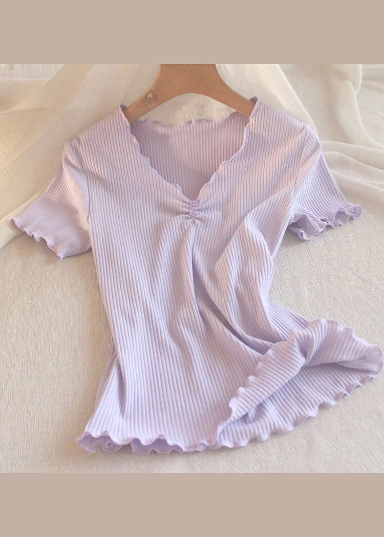 Style White Ruffled Short Sleeve Yoga Top - Image 2