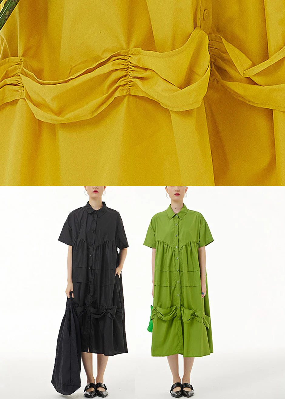 Style Yellow Patchwork Solid Maxi Dresses Summer - Image 5