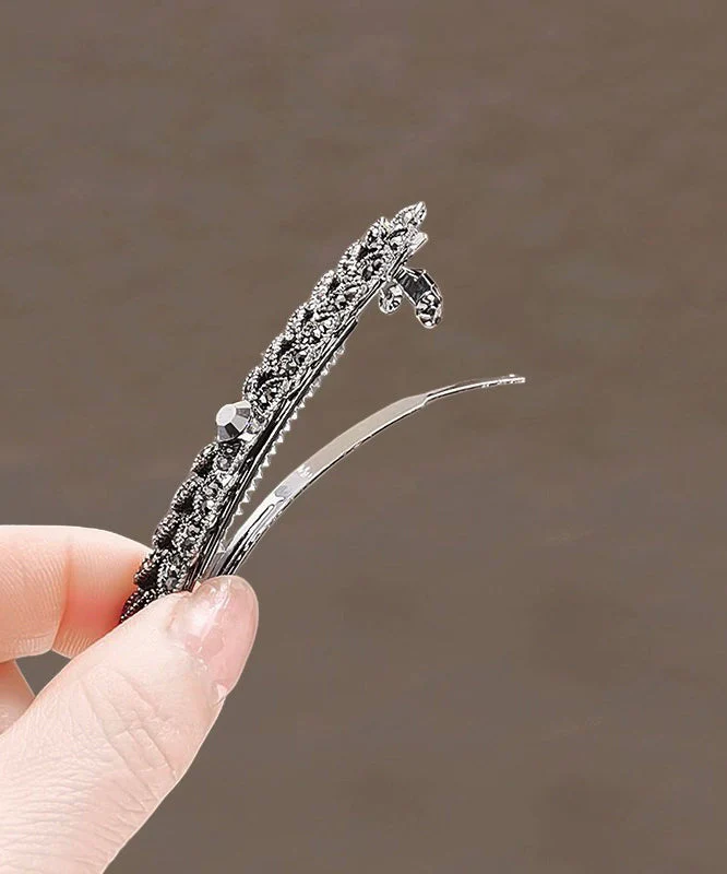 Stylish Black Alloy Zircon Ear Of Wheat Hairpin - Image 4