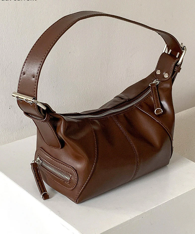 Stylish Black Solid Durable Faux Leather Shoulder Bags - Image 2