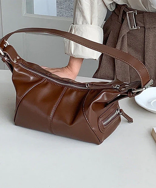 Stylish Black Solid Durable Faux Leather Shoulder Bags - Image 4