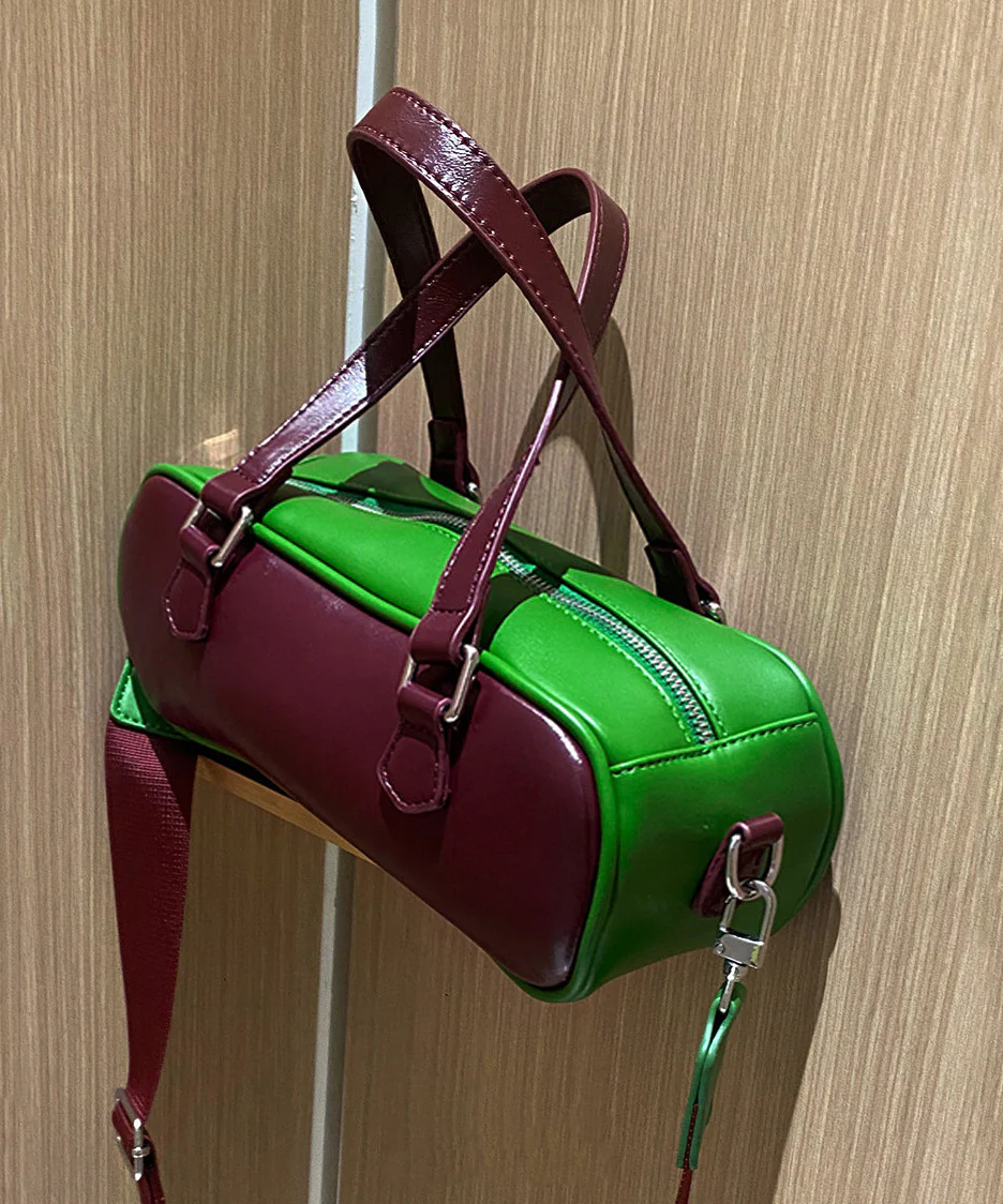 Stylish Colorblock Faux Leather CrossBody Bag - Image 4