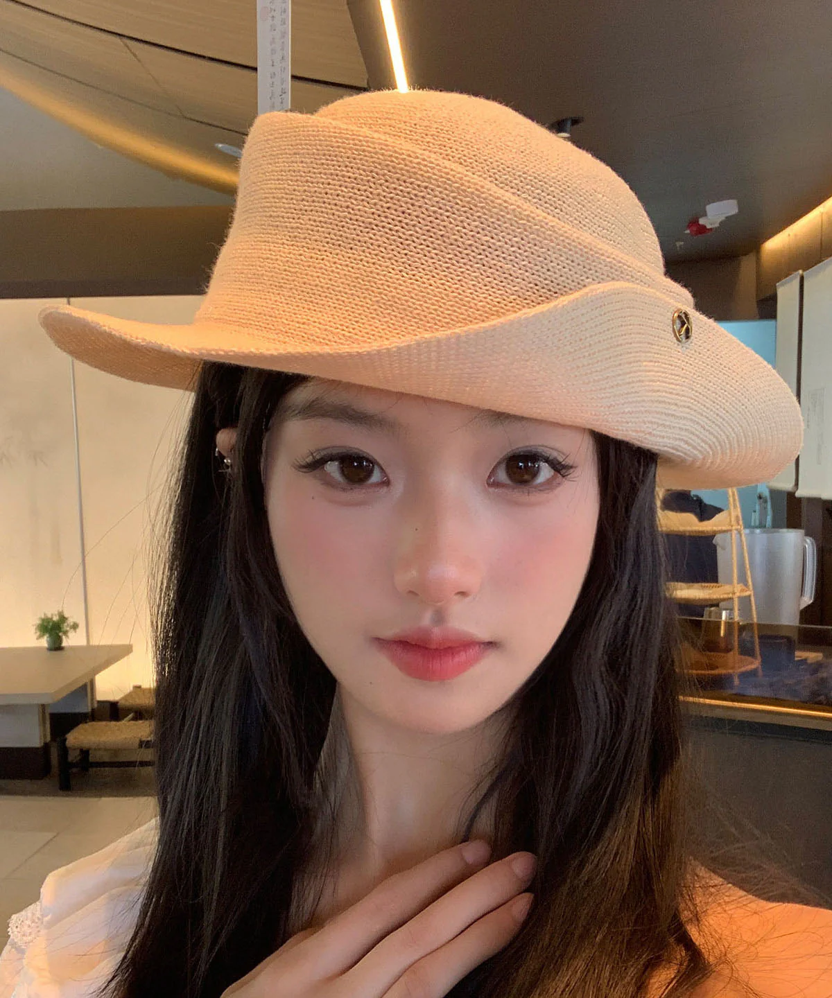 Stylish Elegant Beige Versatile Cloche Hat - Image 3