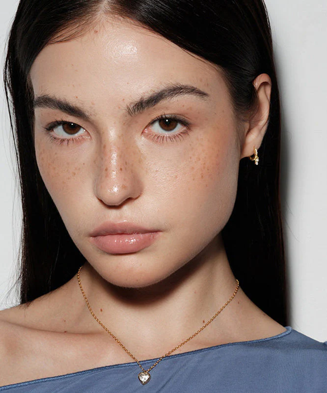 Stylish Golden Zircon Sparkling Metal Hoop Earrings - Image 4