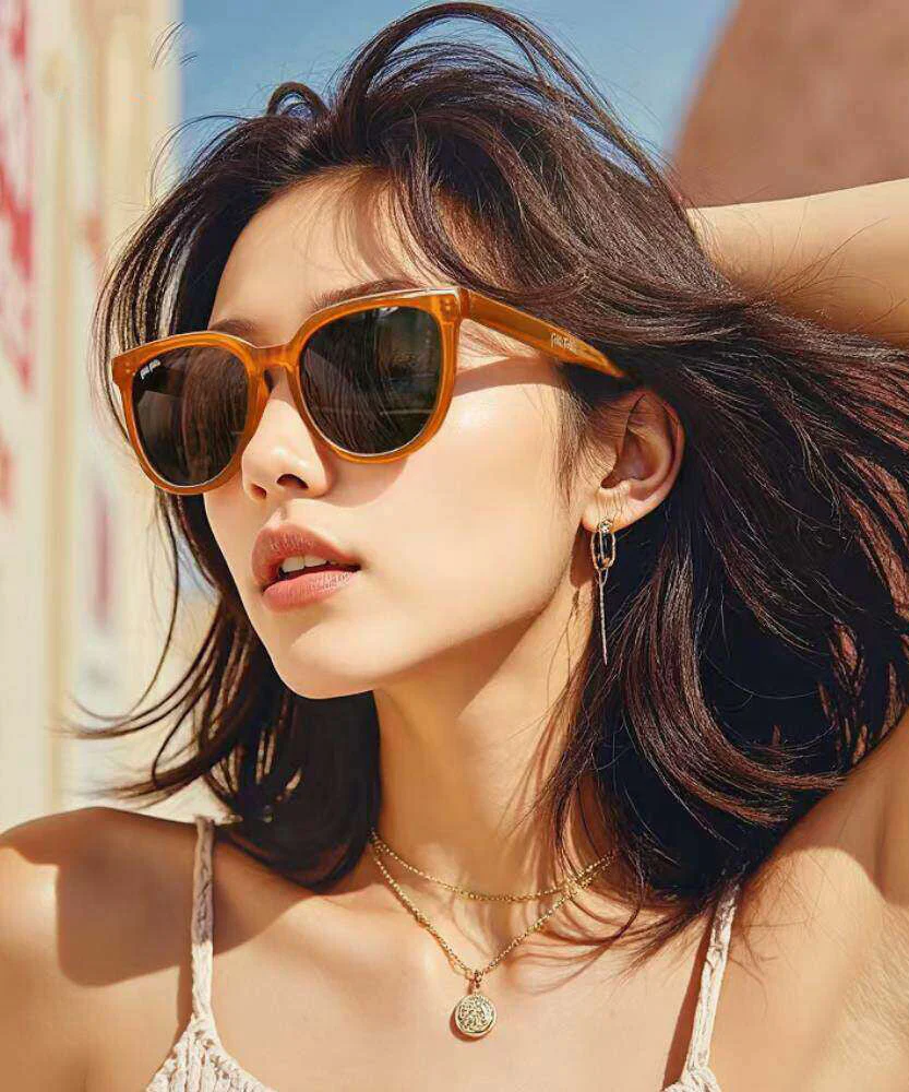 Stylish Grey Resin UV Protection Sunglasses - Image 2