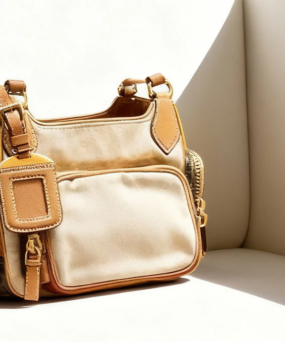 Stylish Khaki Pockets Solid Durable Faux Leather Versatile CrossBody Bag - Image 4